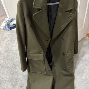 Zara Forest Green Wool Coat